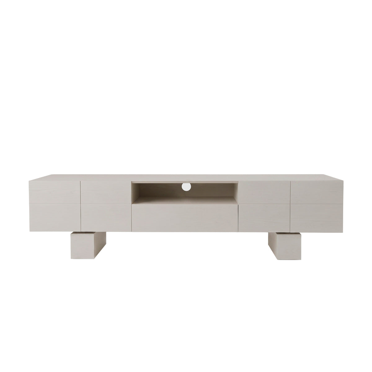 MUEBLE TV ROBLE EN TONO BLANCO ROTO MATE