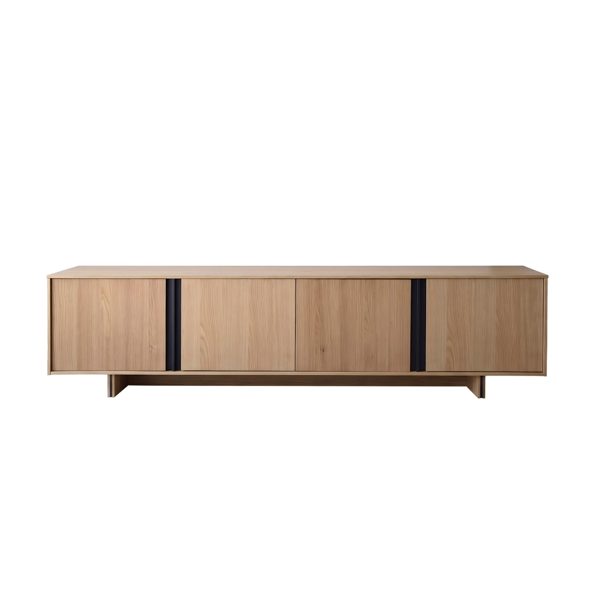 MUEBLE TV ROBLE NATURAL,METAL NEGRO MATE