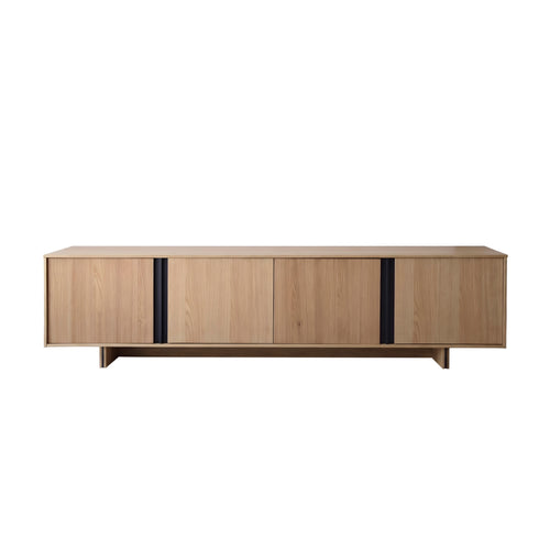 MUEBLE TV ROBLE NATURAL,METAL NEGRO MATE